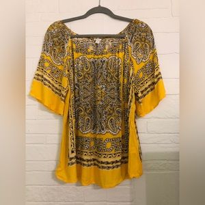Yellow Bohemian Patterned Blouse